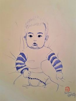Fine Art Drawings, Golden baby, Sounya Whang