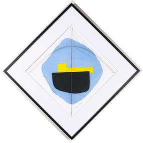 Painting, Bateau noir sur ciel bleu, Pablo Figueroa