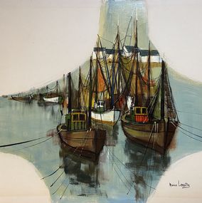 Painting, Sortie de port, Maurice Lemaître