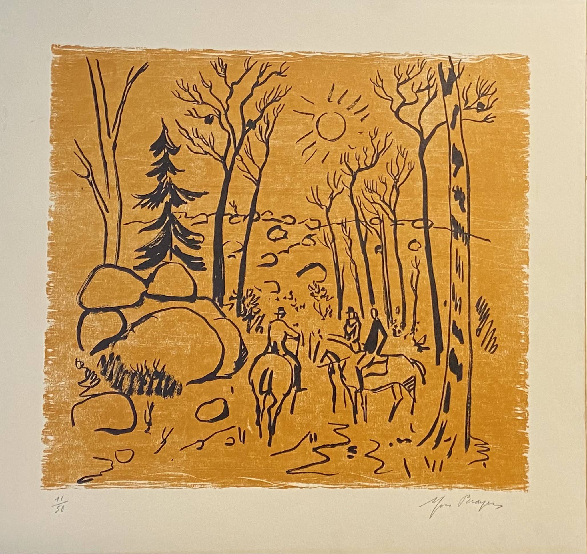 Yves Brayer, Lithographie originale de Yves Brayer Yves Brayer, Lithographie originale de Yves Brayer