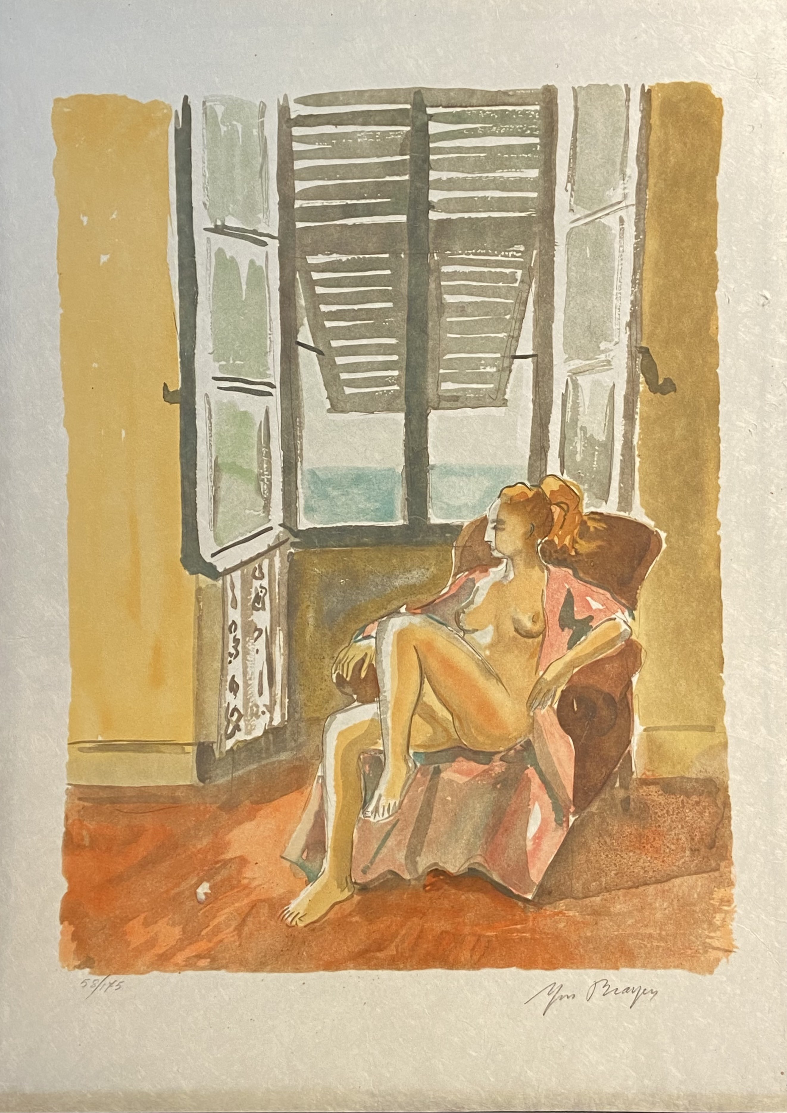 Yves Brayer, Lithographie originale de Yves Brayer Yves Brayer, Lithographie originale de Yves Brayer