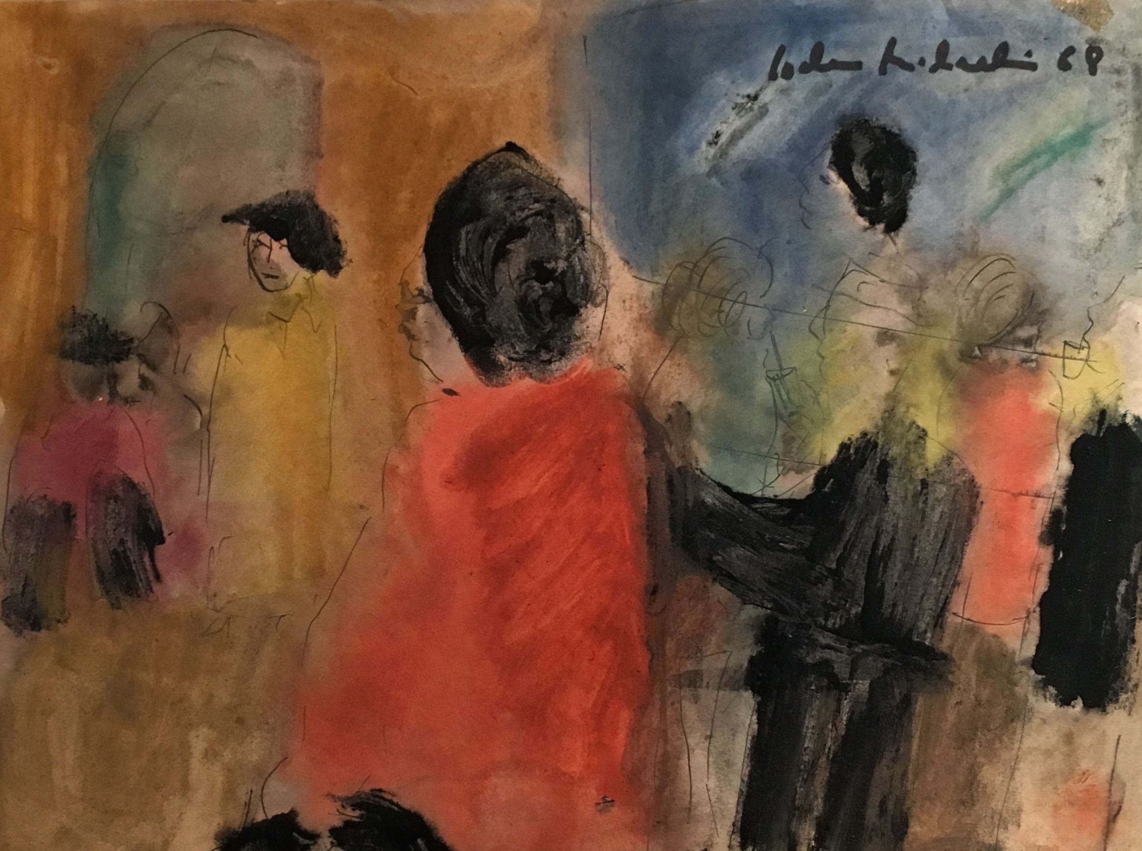 Jochen Michaelis, Night in Paris Nuit 1968 Lady à la cape rouge Lady with red cape P Jochen Michaelis, Night in Paris Nuit 1968 Lady à la cape rouge Lady with red cape P
