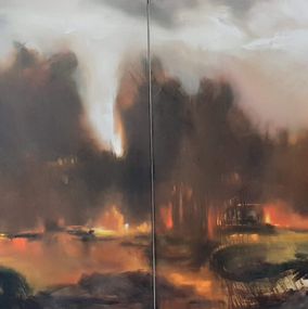 Painting, Feu de Forêt, Corinne Marino