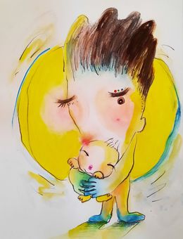 Fine Art Drawings, Papa et Bébé, Sounya Whang