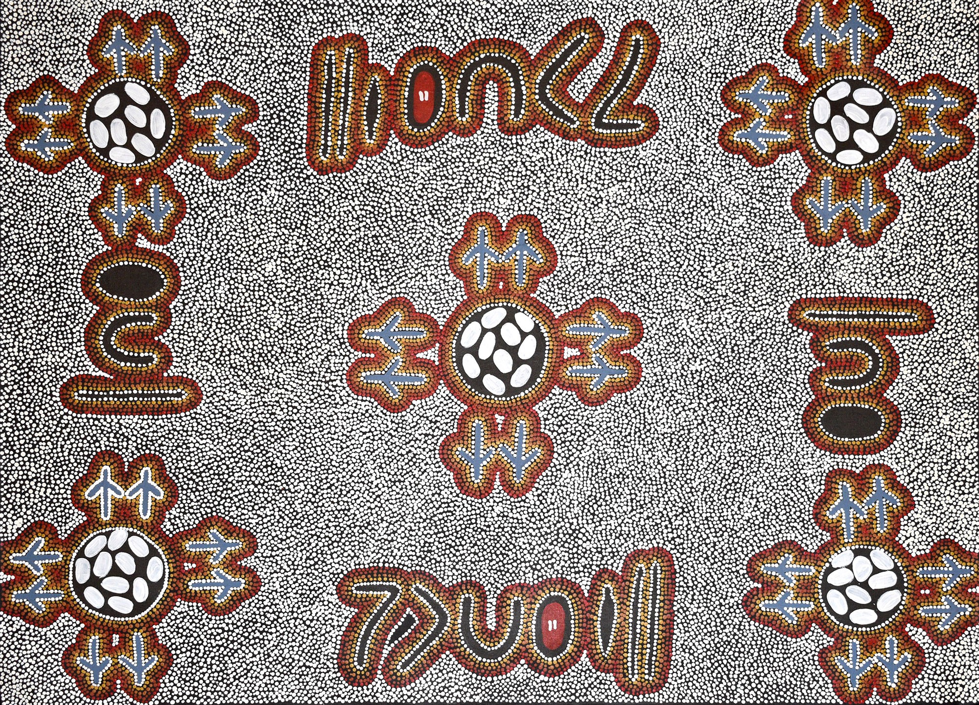 Pauline Singleton Nampijinpa, Yankirri Jukurrpa - Emu Dreaming - Ngarlikurlangu Pauline Singleton Nampijinpa, Yankirri Jukurrpa - Emu Dreaming - Ngarlikurlangu