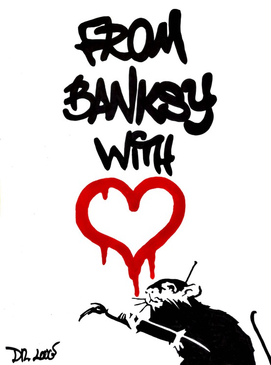 From Banksy With Love A Tribute To Banksy By Dr Love 2021 Painting Artsper 1010115
