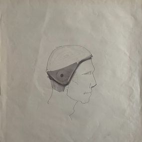 Fine Art Drawings, Helmeted man 1, Raymond Loewy