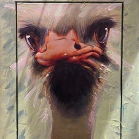 Gemälde, Miniatuur Struisvogel, Peter Donkersloot
