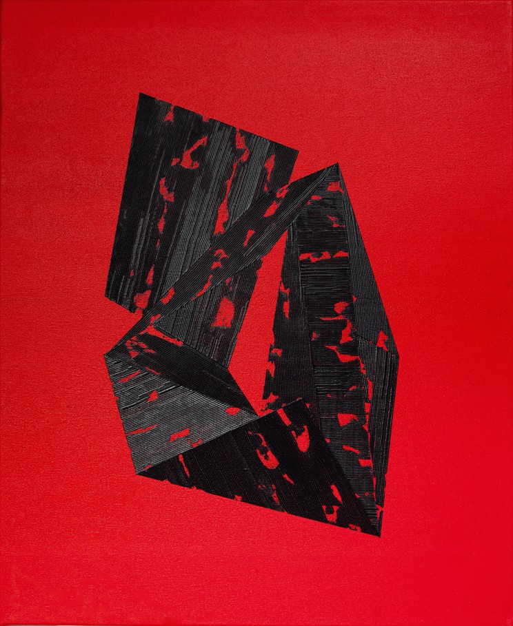 Michèle Sala, Diamant - Noir sur rouge Michèle Sala, Diamant - Noir sur rouge