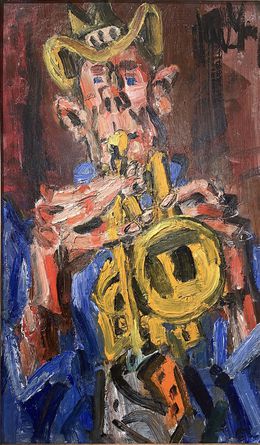 Painting, Autoportrait à la trompette, Gen Paul