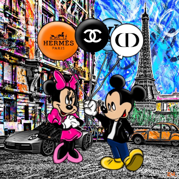 Mickey Mouse Pop Art Fashion Luxury LOVE Modern Art Paris 