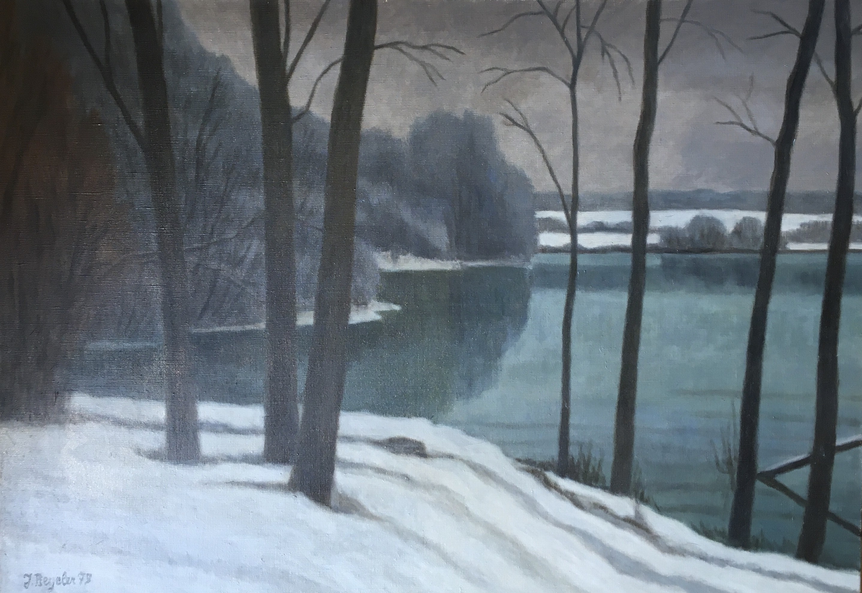J. Beyeler, Au bord de l'étang, Peney-Dessous Genève J. Beyeler, Au bord de l'étang, Peney-Dessous Genève