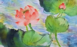 Painting, Lotus, Sounya Whang