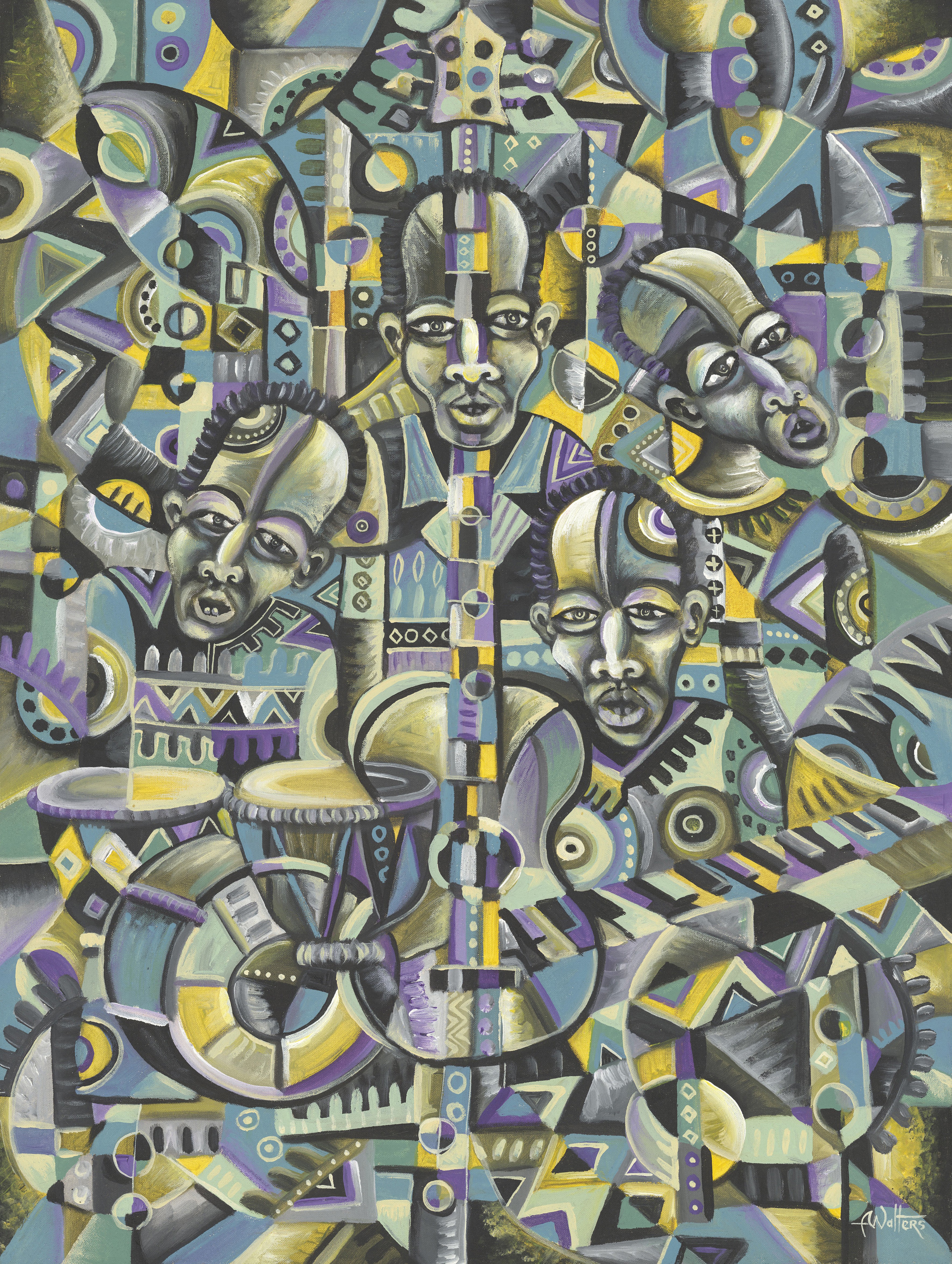 Angu Walters, The Blues Band giclée art print Angu Walters, The Blues Band giclée art print