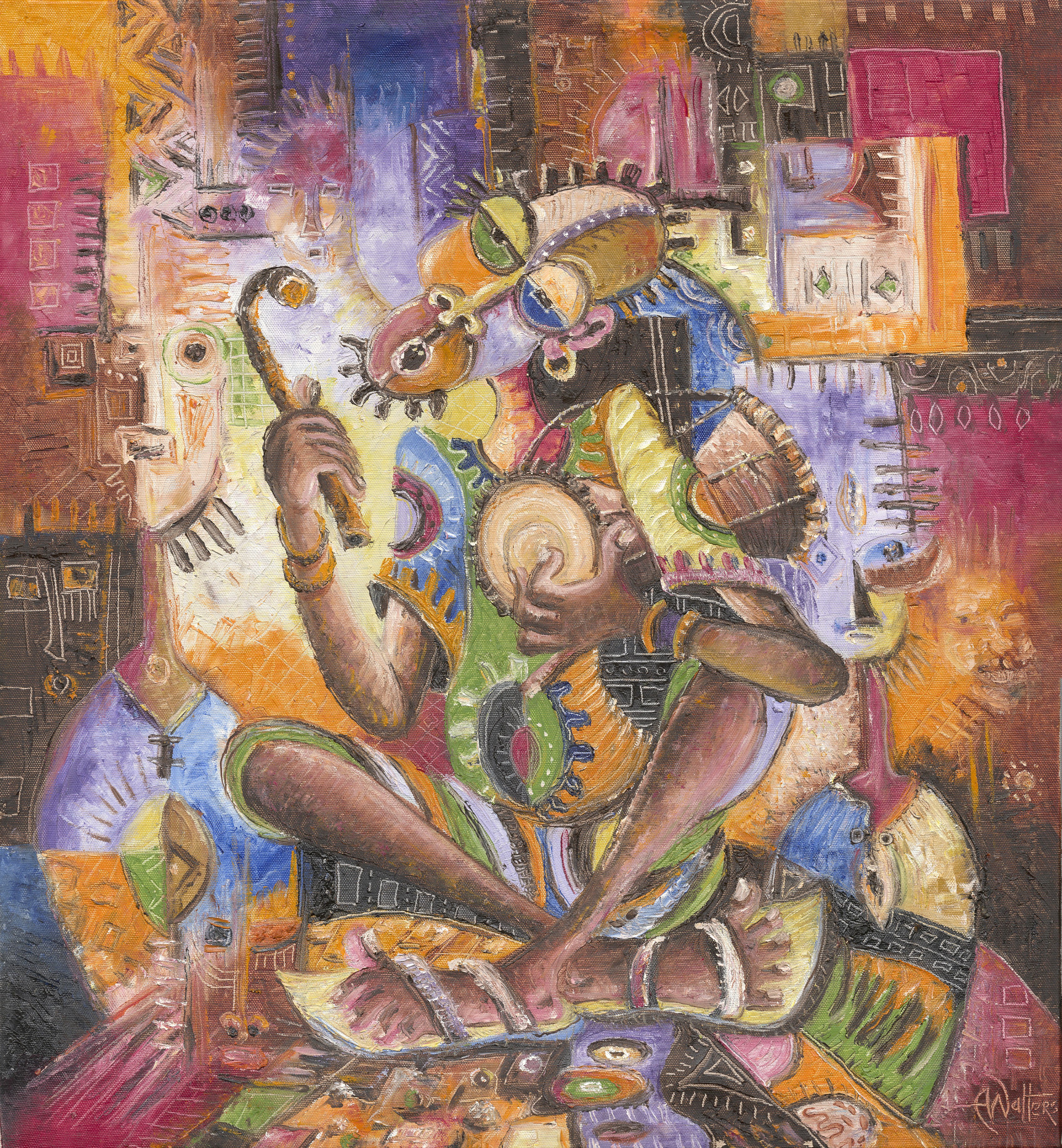 Angu Walters, The Drummer giclée art print Angu Walters, The Drummer giclée art print