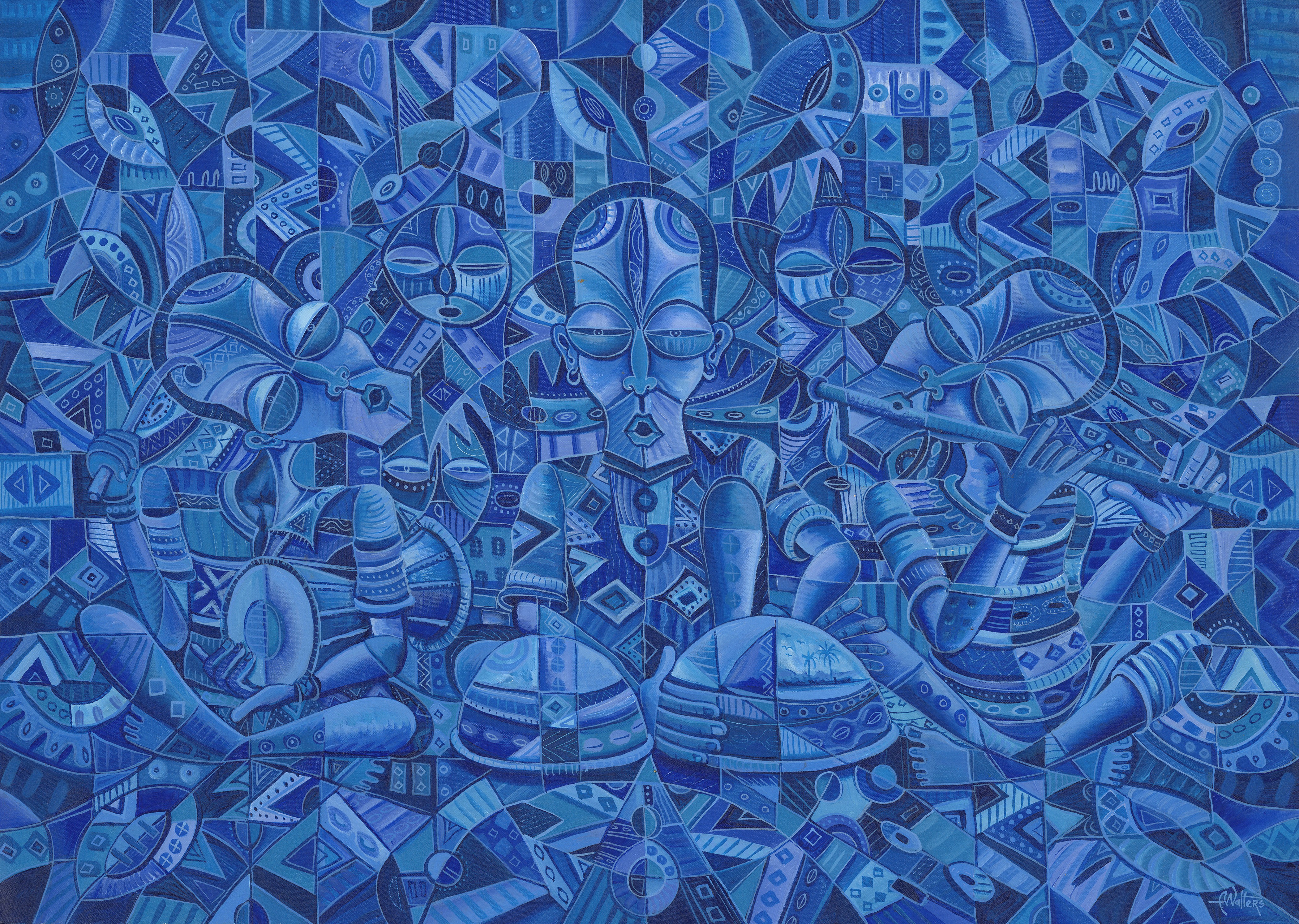 Angu Walters, The Blues Band II giclée art print Angu Walters, The Blues Band II giclée art print