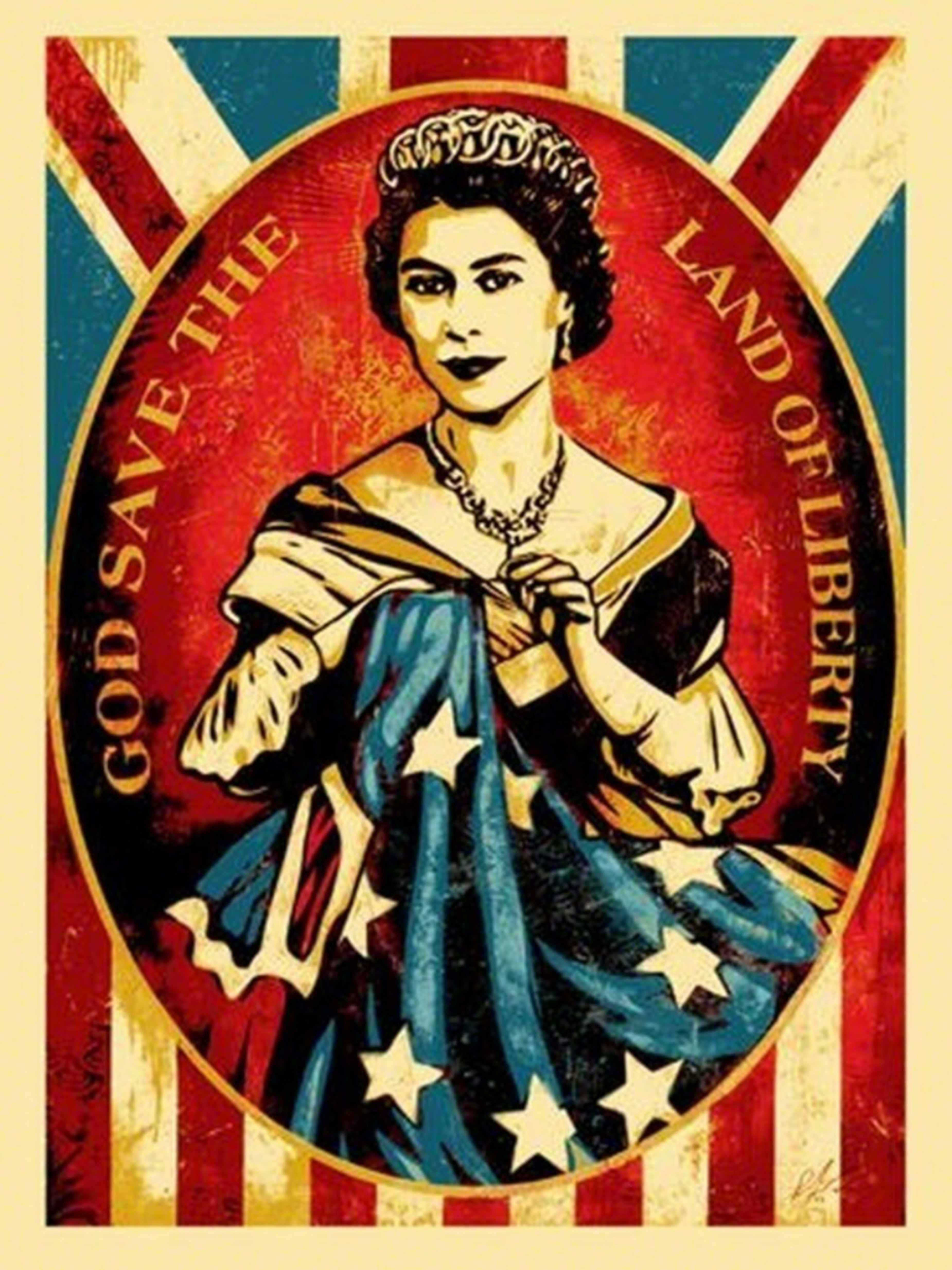 Shepard Fairey (Obey), God Save the Queen - (an American Homage to Queen Elizabeth II) Shepard Fairey (Obey), God Save the Queen - (an American Homage to Queen Elizabeth II)