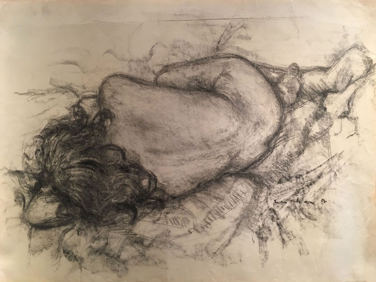 Kam Zin Choon, 1952 Paris Muse Le Lit  The Bed, Dessin sur papier