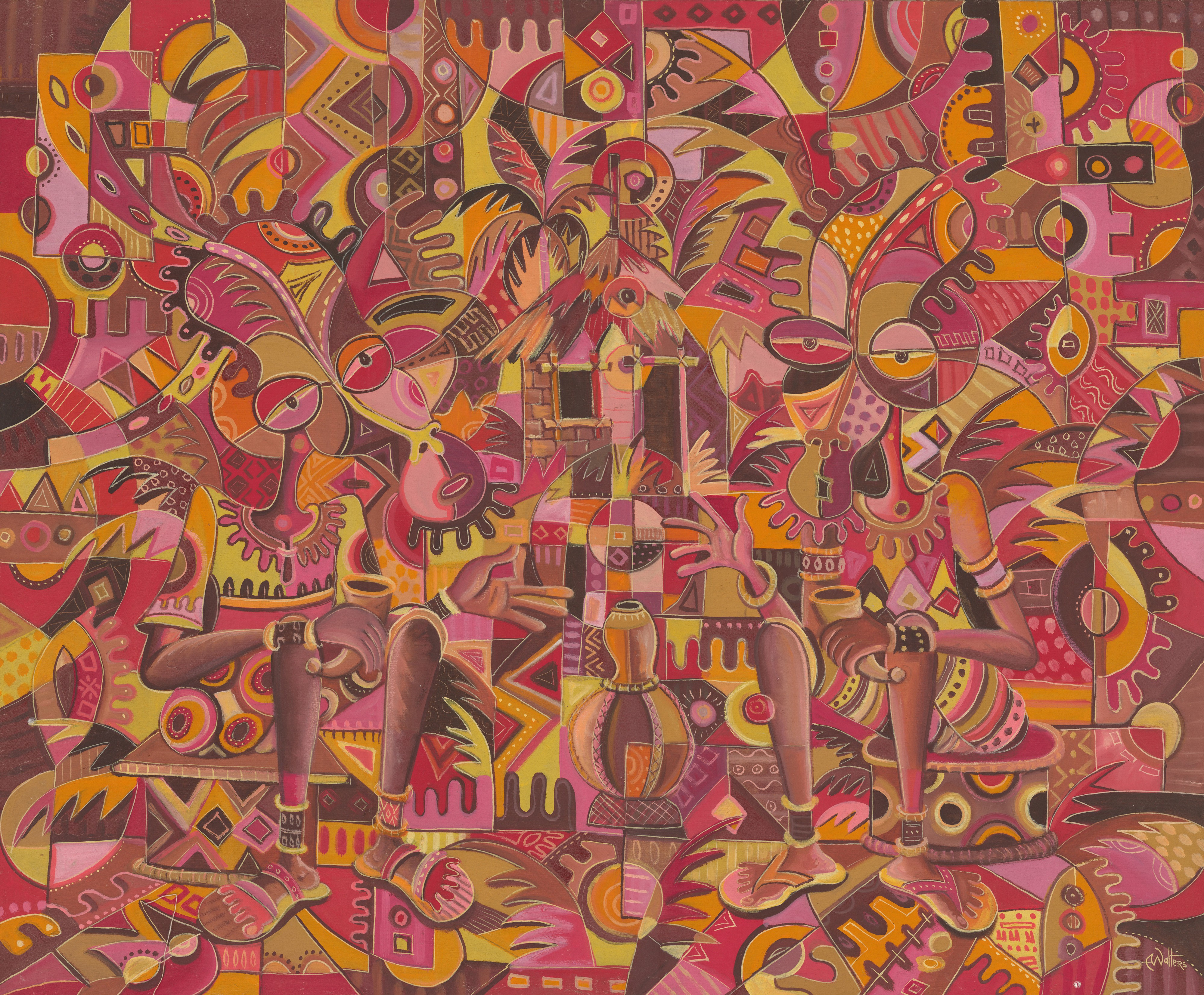 Angu Walters, The Happy Villagers I giclée art print Angu Walters, The Happy Villagers I giclée art print