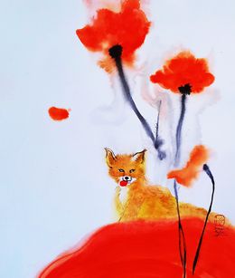 Gemälde, Méditation Rouge Zen, Sounya Whang