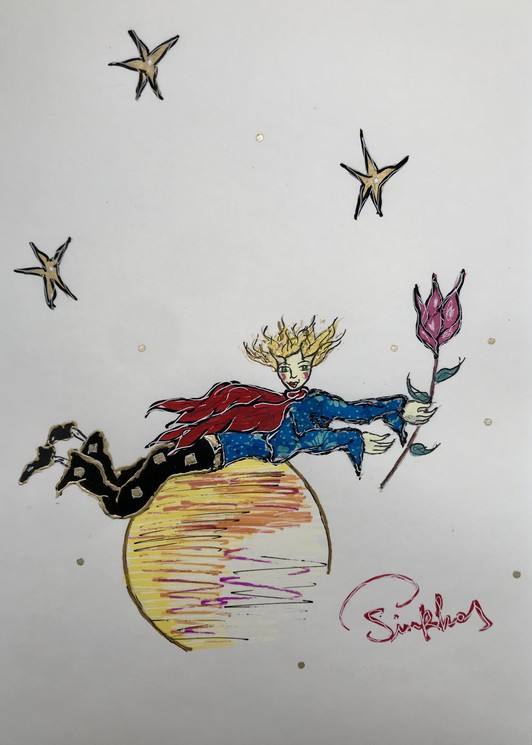 Le Petit Prince Et La Rose Von Pinkhas 2021 Zeichnung Artsper 1035189