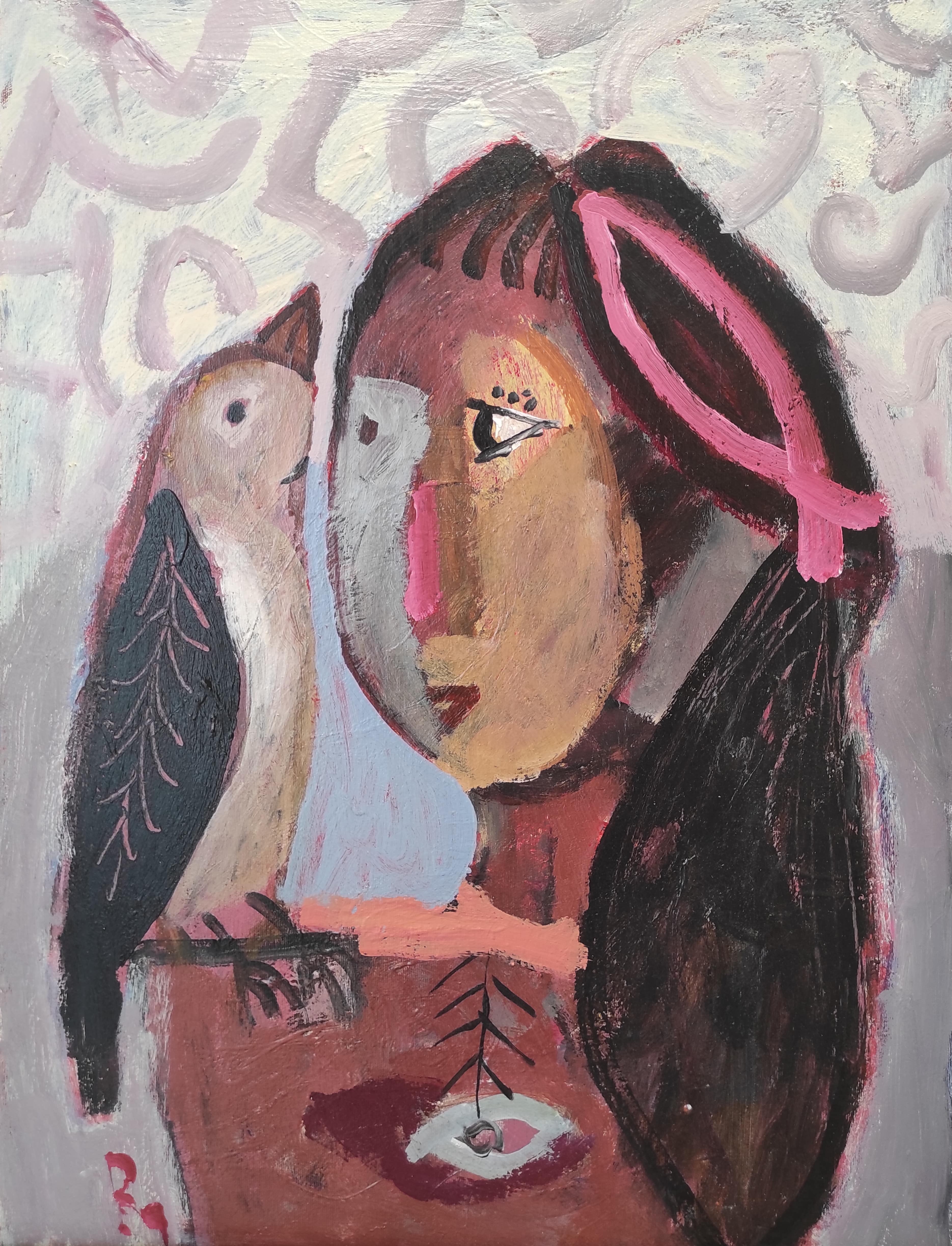 Rosen Markovski, Girl with a bird Rosen Markovski, Girl with a bird