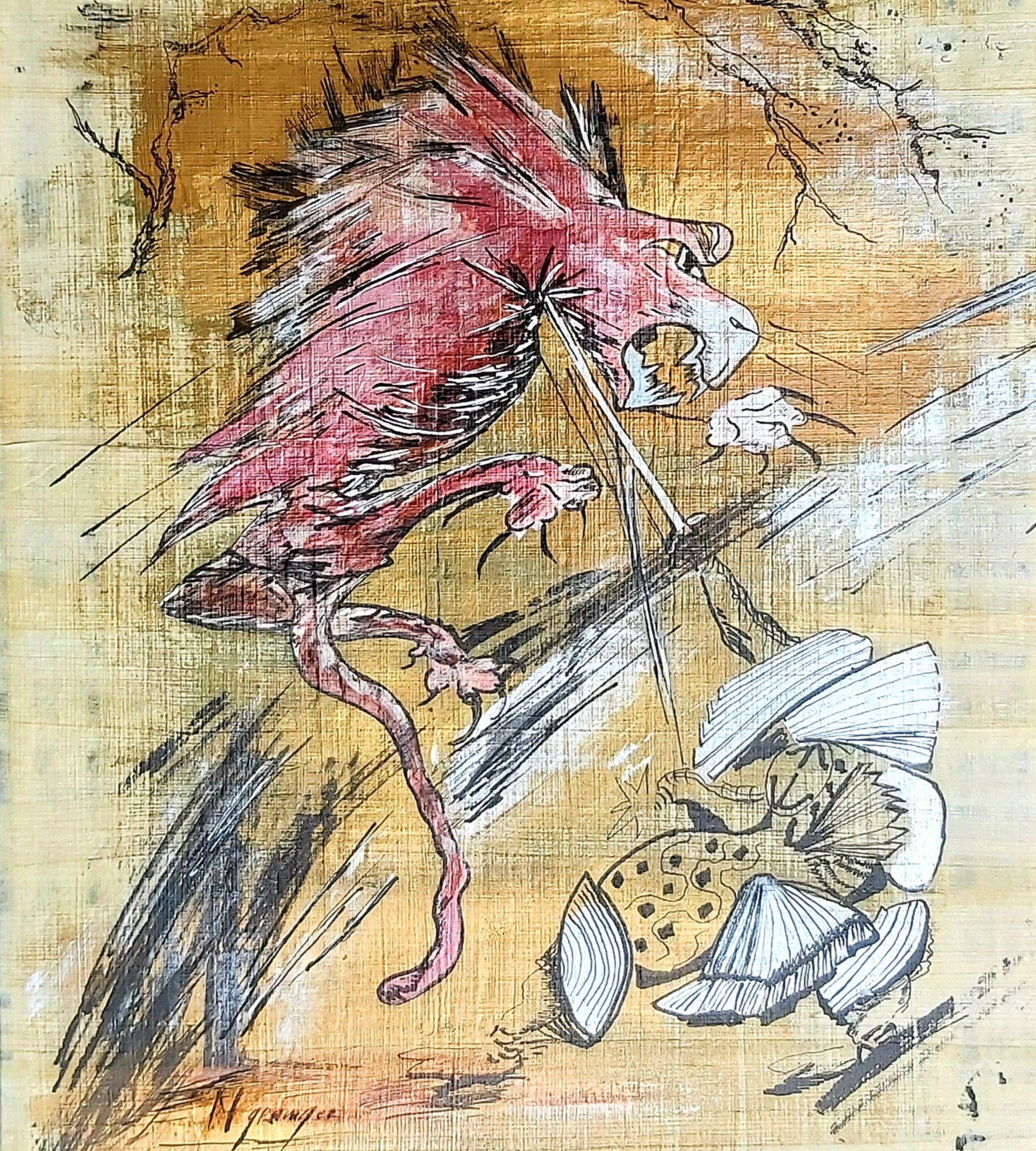 Noël Granger, Le Dragon livrant bataille Noël Granger, Le Dragon livrant bataille