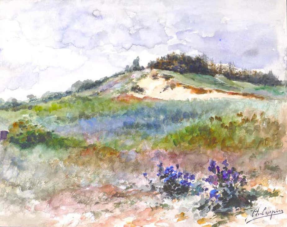 Louis Adolphe Charles Crespin, Paysage de Colline Louis Adolphe Charles Crespin, Paysage de Colline