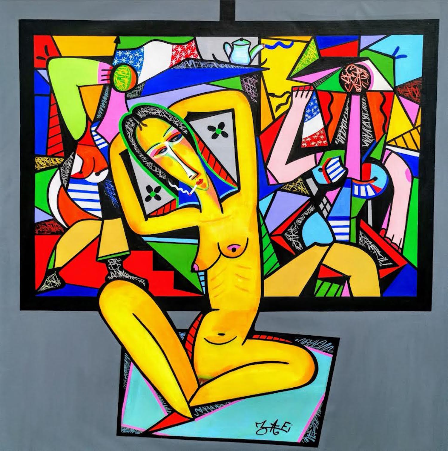 Zafi, Détente devant son cubiste Zafi, Détente devant son cubiste