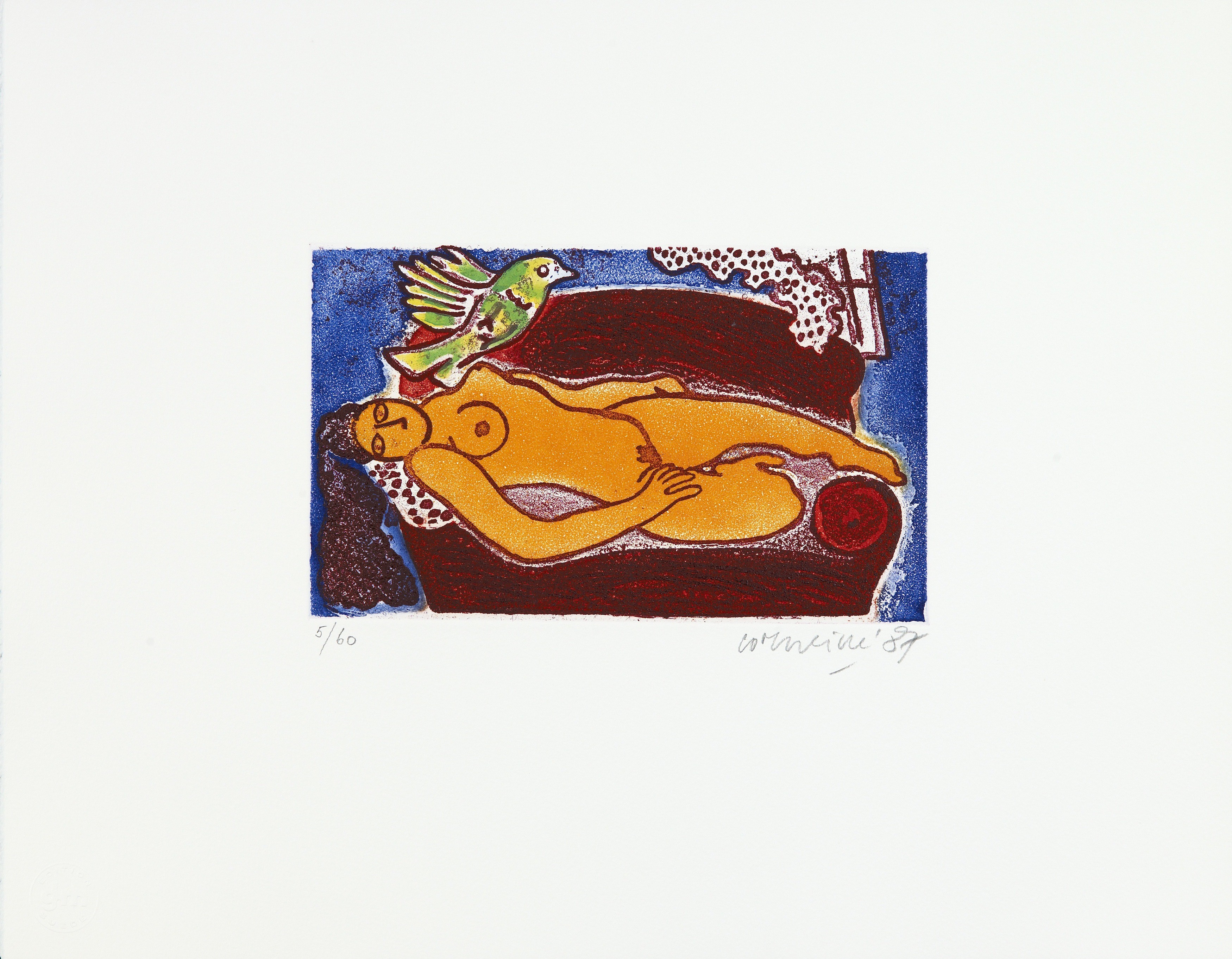 Corneille, Femme au divan rouge Corneille, Femme au divan rouge