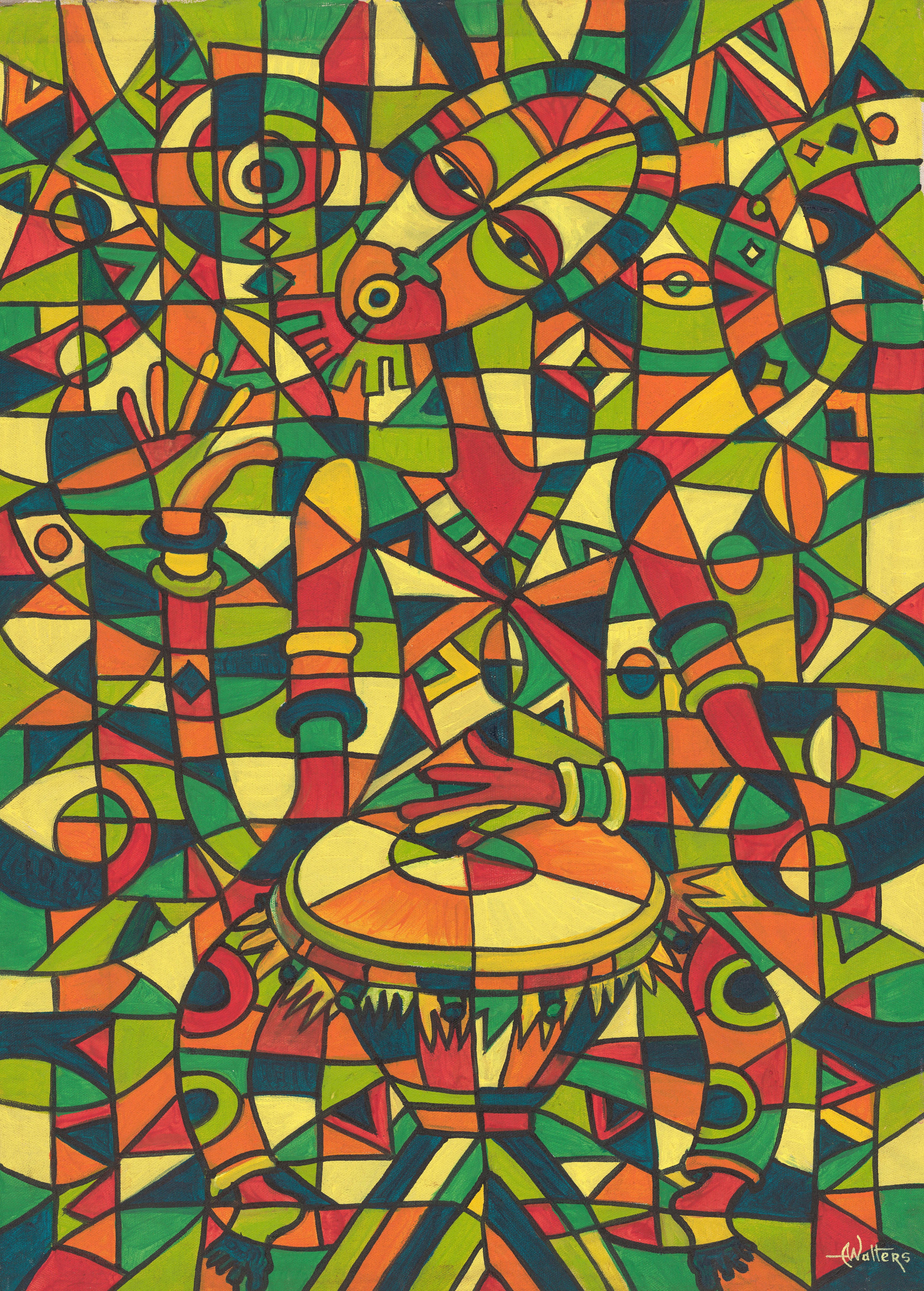 Angu Walters, Play the Drum IV giclée art print Angu Walters, Play the Drum IV giclée art print