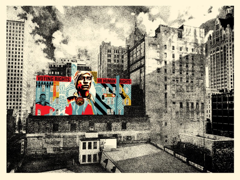 Shepard Fairey (Obey), Voting rights are human rights Shepard Fairey (Obey), Voting rights are human rights