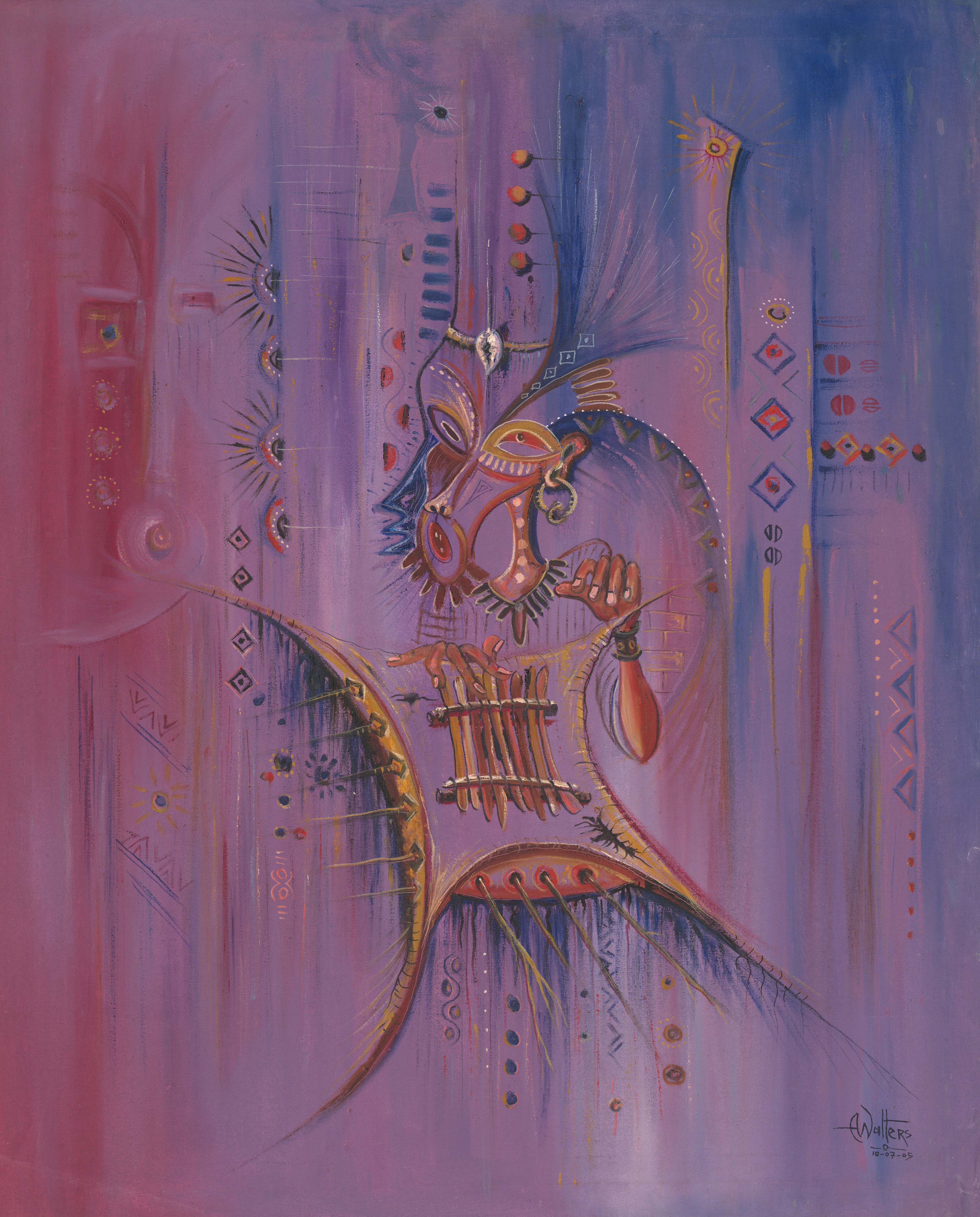 Angu Walters, Sanza Player giclée art print Angu Walters, Sanza Player giclée art print
