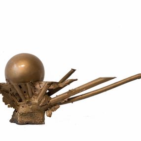 Sculpture, Cosmos - série planète et univers en bronze, Mireille Bassier-Tilmont