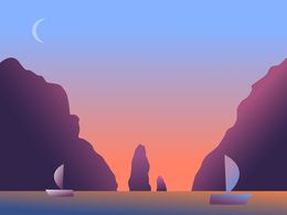 Édition, Sailboat at Sunset - Landscape Collection, Romina Animor Lazzaro