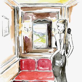 Print, Taking elevator at Suvretta House, Victoria Zhivotneva