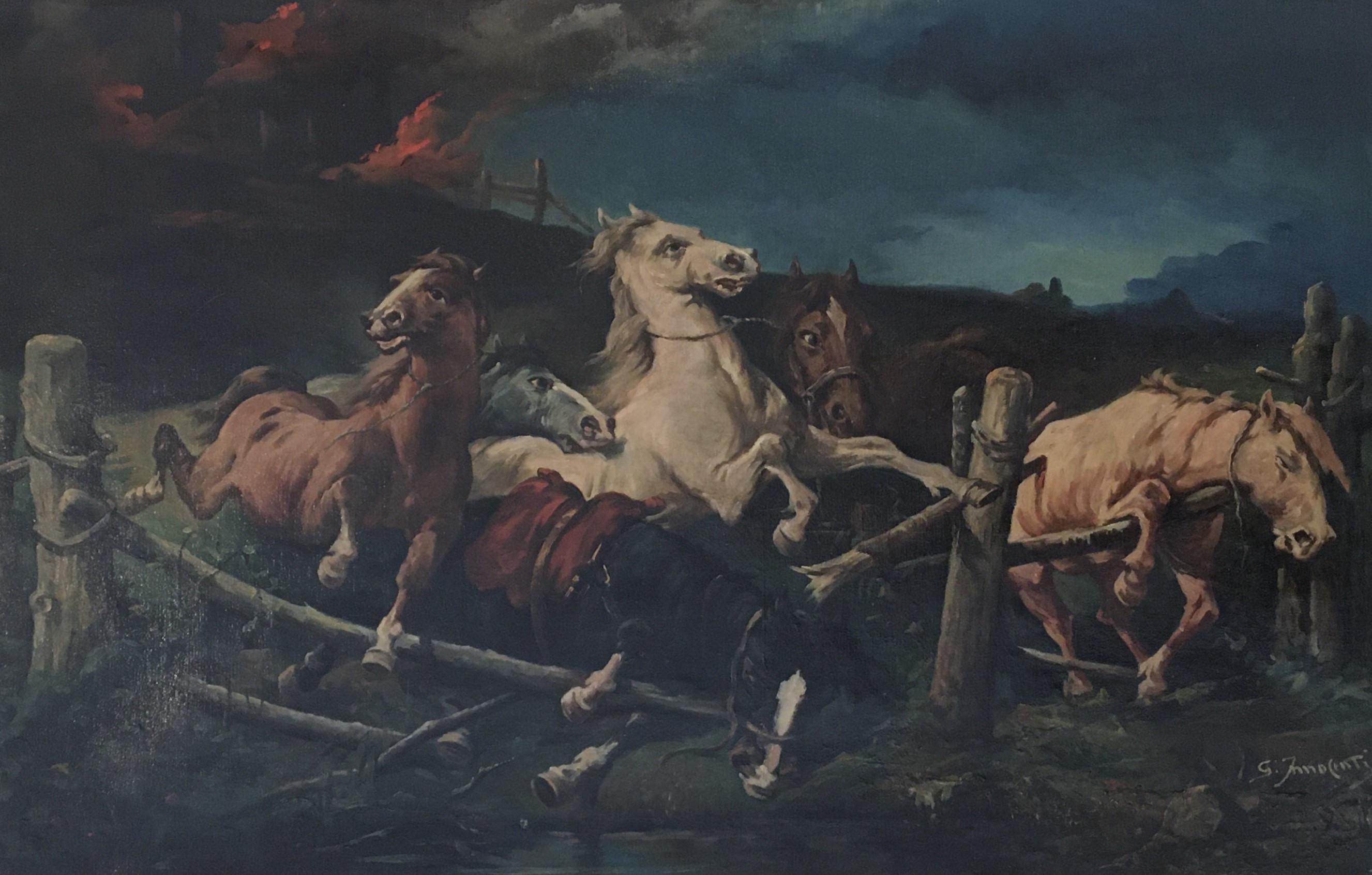 G. Innocente, Chevaux affolés par le feu G. Innocente, Chevaux affolés par le feu