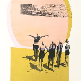 Print, Salutation au soleil - rose jaune, Valérie Betoulaud
