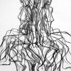 Dessin, Turn III, abstract charcoal drawing, Kathleen Ney