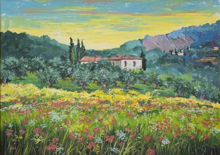 Luciano Sacco, Flowers Among the Olive Trees Luciano Sacco, Flowers Among the Olive Trees