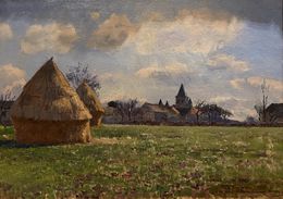Gemälde, L’entrée du village, Victor Vignon