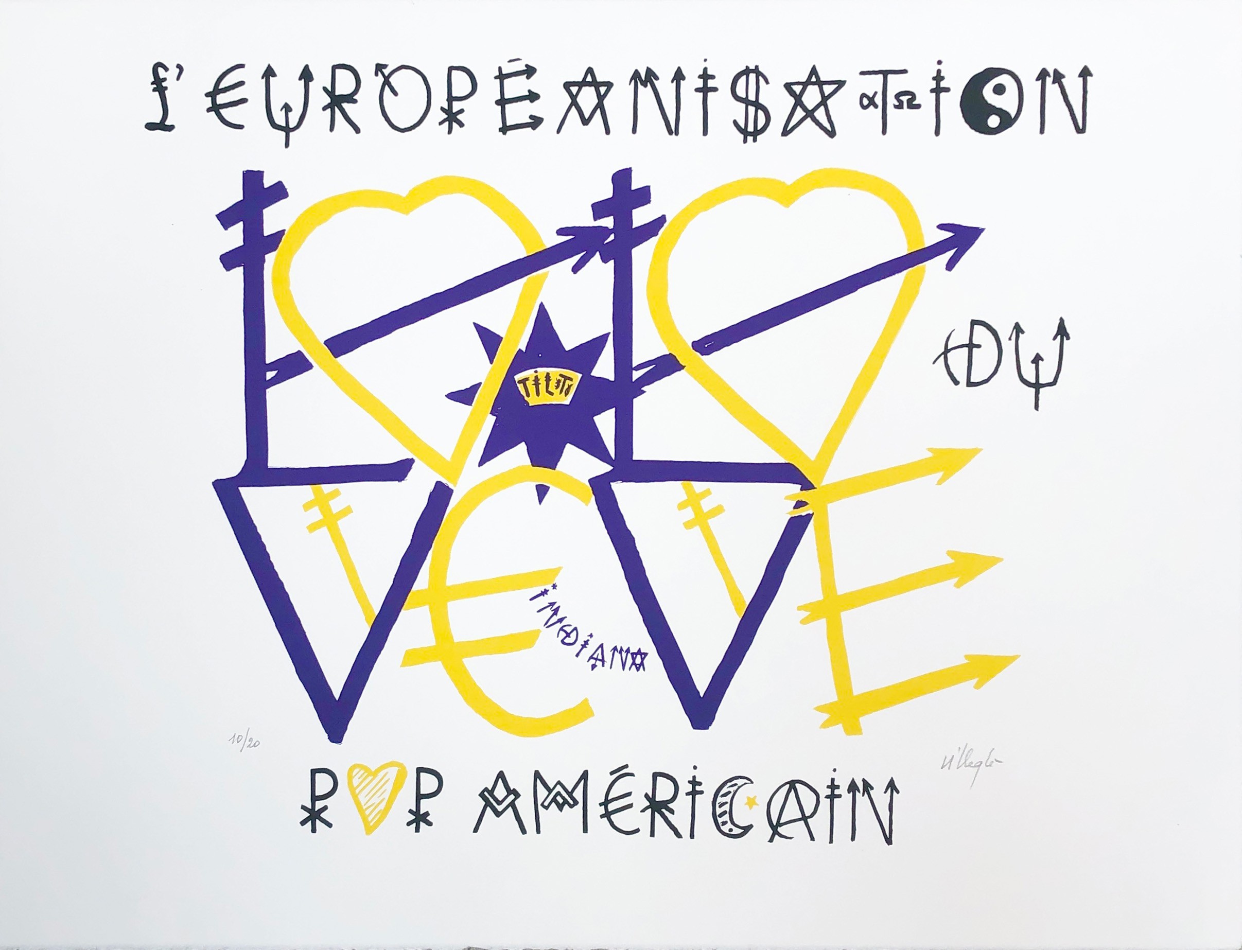 Jacques Villeglé, Europeanisation - violet et jaune Jacques Villeglé, Europeanisation - violet et jaune