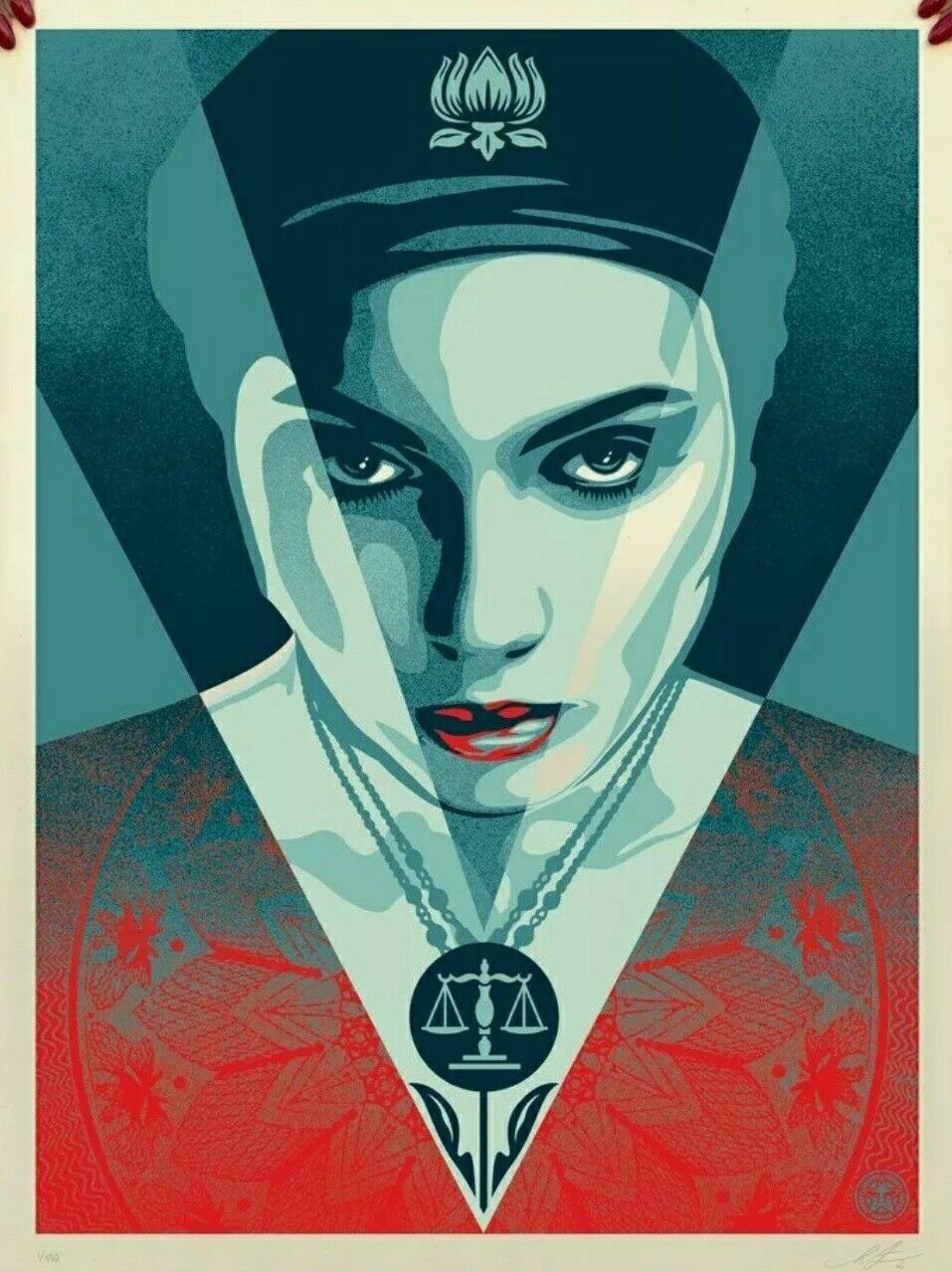 Shepard Fairey (Obey), Justice woman Blue Shepard Fairey (Obey), Justice woman Blue