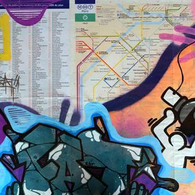 Painting, Metro map of Paris, Fat
