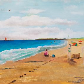 Gemälde, La Plage - série bord de mer, Philippe Maillebuau