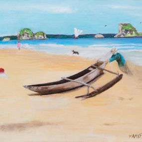 Pintura, La Pirogue - série bord de mer, Philippe Maillebuau