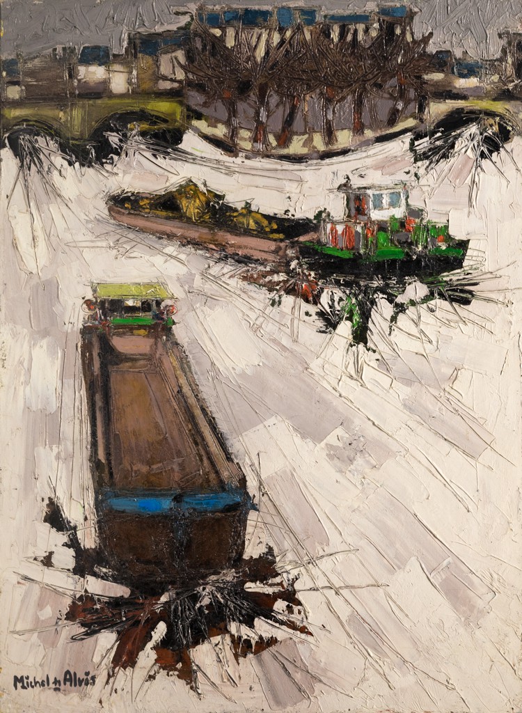Michel de Alvis, Le remorqueur vert - série bord de seine Michel de Alvis, Le remorqueur vert - série bord de seine