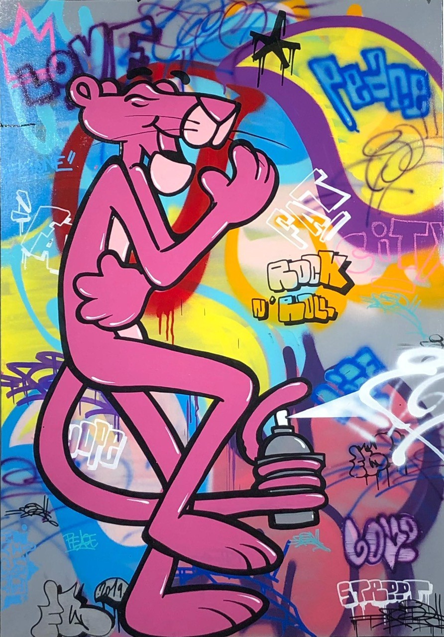 Pink Panther Graffi Original Artwork by Sean Keith