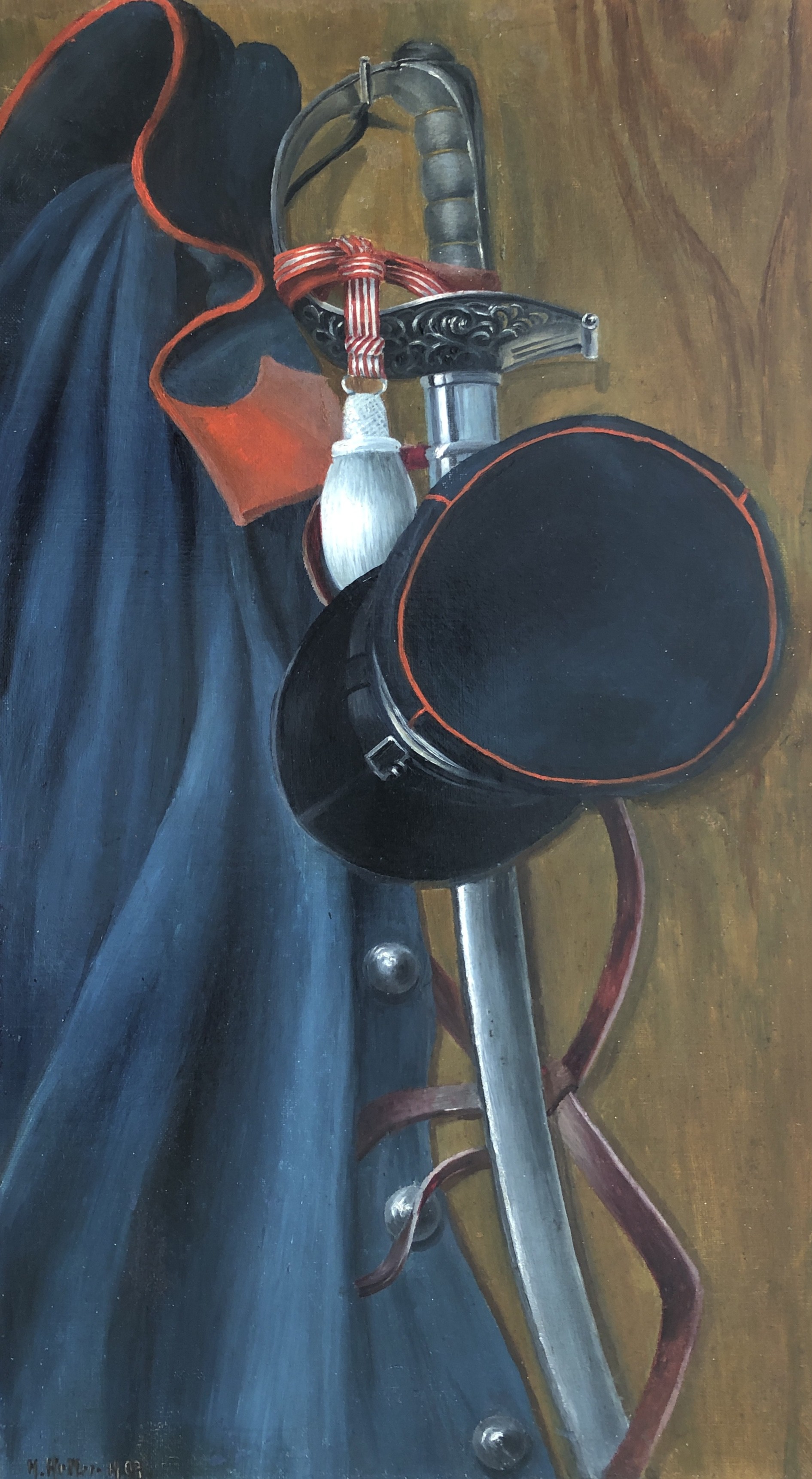 Hermann Haller, Nature morte au képi, épée et uniforme Hermann Haller, Nature morte au képi, épée et uniforme