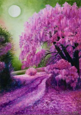Peinture, Lilac forest, Alexandra Laskina